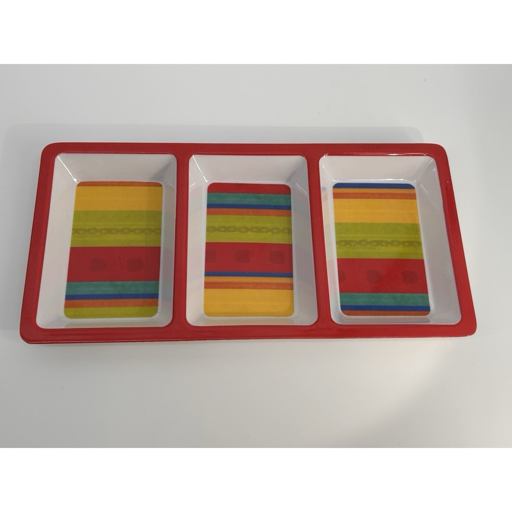 Vintage Gibson Melamine Rectangular 3 Section Serving Tray Platter 12"